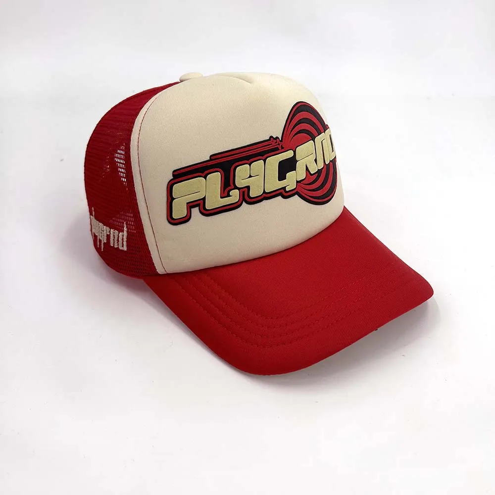Factory High Quality Puff Print Custom 3D Powder Puff Printing Mesh Trucker Hat Personalized Trucker Foam Trucker Caps