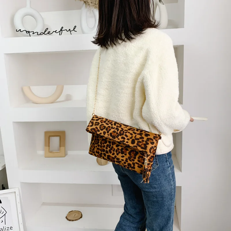 Leopard Print Foldover Clutch