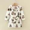 flannel robe-green bear