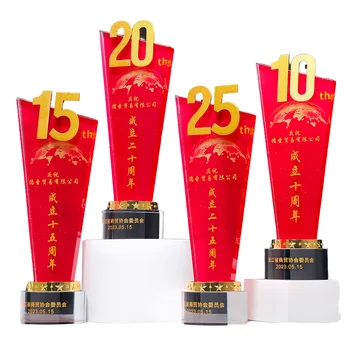 Customized Nautical Style Metal Numbers Trophy Awards 5/10/15/20/25 Years Prize Souvenirs Full-Color UV Printing Polished Sports