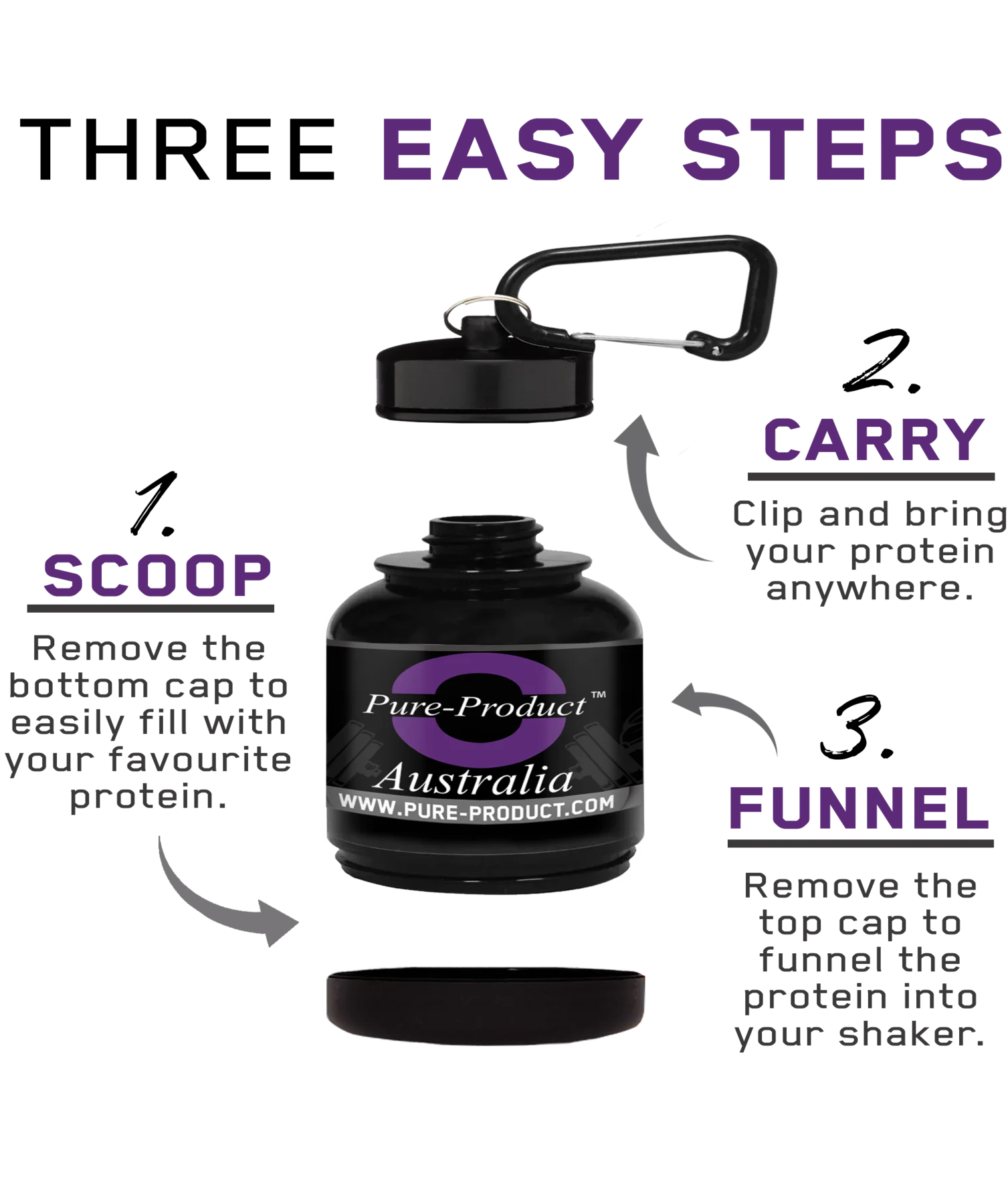 Portable Protein And Supplement Powder Funnel With Keychain Buy