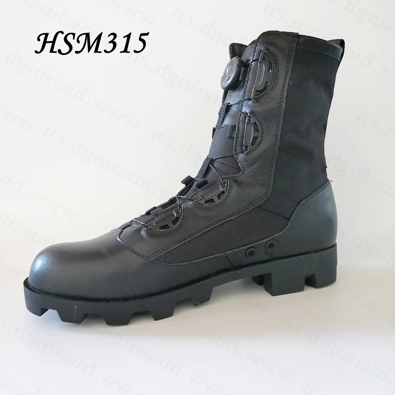YWQ,Indonesia Market Popular Rotary Buckle Design Combat Boots Abrasion Wear Rubber Sole Tactical Boots With Sir Hole HSM HSM315