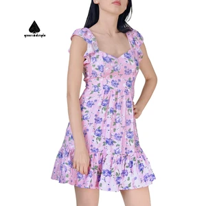 Custom Designed Factory Direct New Hawaiian Designer Original A-Line Short Women's Summer Floral Casual Flared Dress