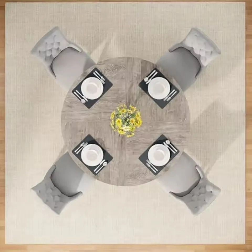 Деревянный обеденный стол с деревянной столешкой и ножками в деревенском стиле