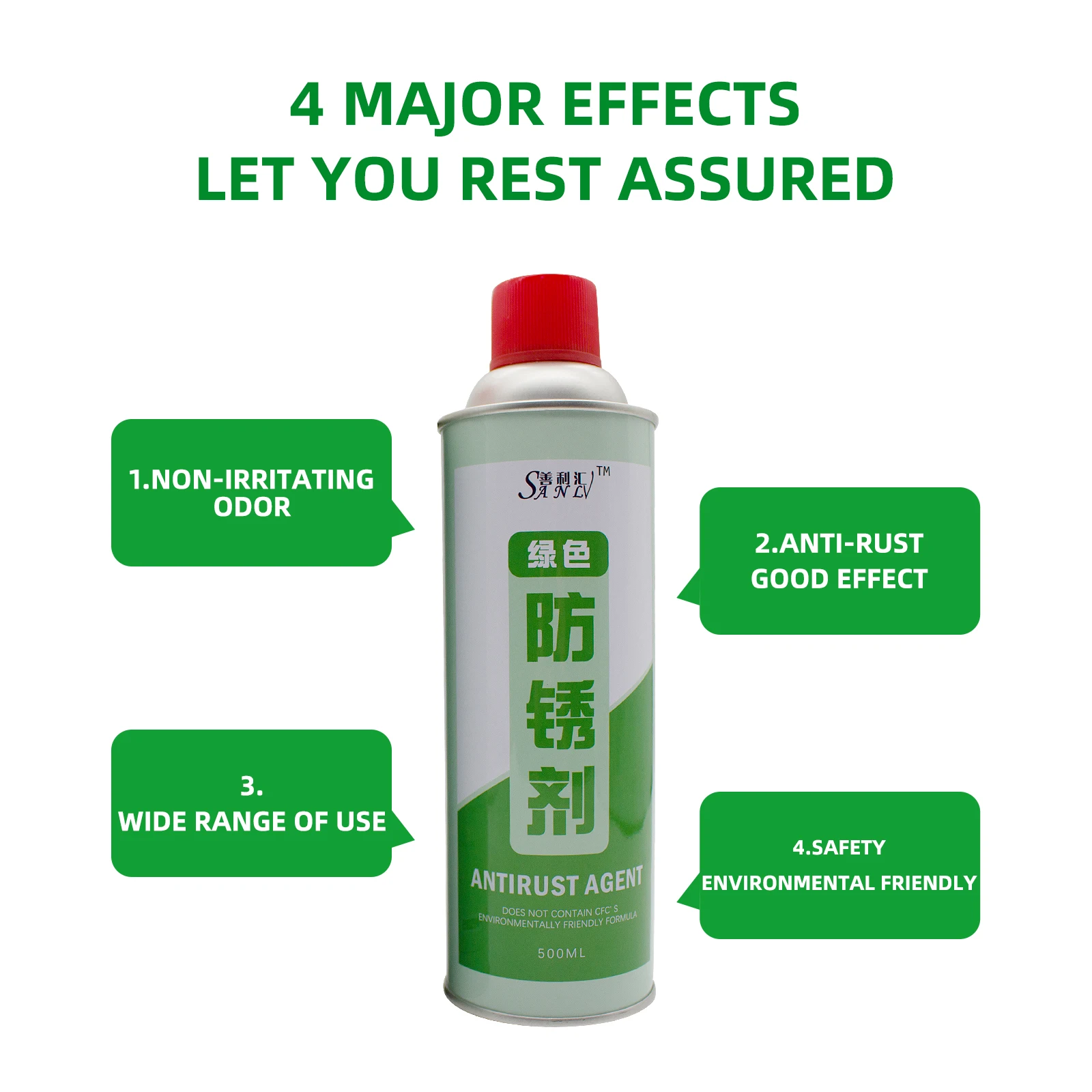 Green anti-rust spray SANLV soft film anti-rust agent green anti-rust agent