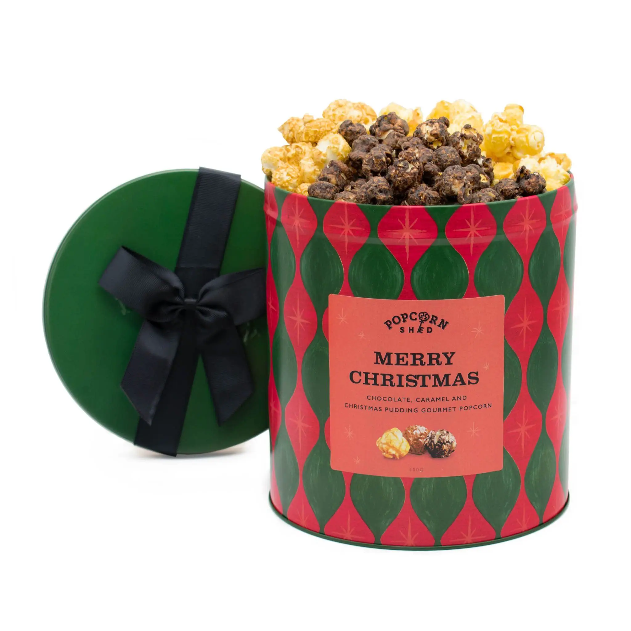 Wholesale custom printing christmas food grade large empty metal round popcorn tins bucket manufacture