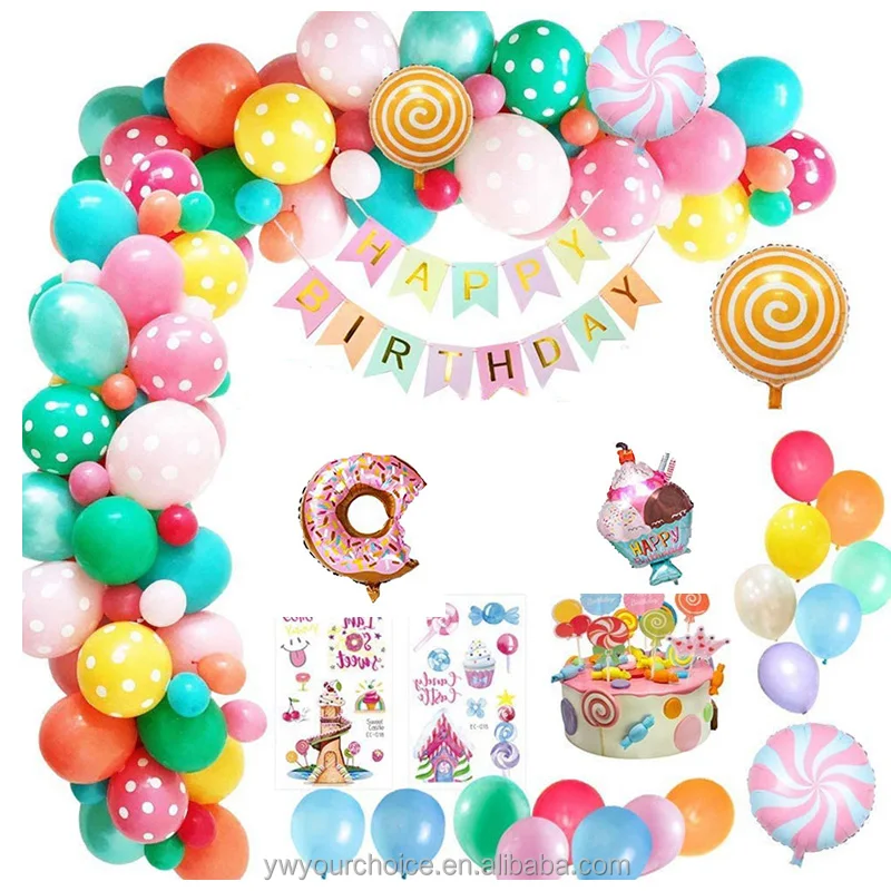 Carry Kaile Candyland Balloon Arch Kit Garland Decoration Donut ...