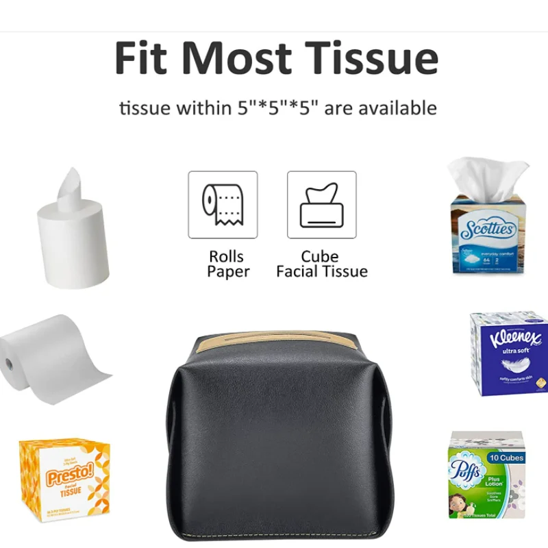 Современный квадратный держатель из искусственной кожи для салфеток декоративный держатель-органайзер