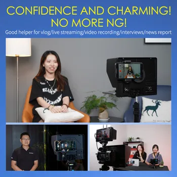 FEELWORLD TP10 10-Inch Folding Portable Professional Teleprompter Kit for DSLR & 11" Smartphones/Tablets Factory OEM/ODM Custom detail image