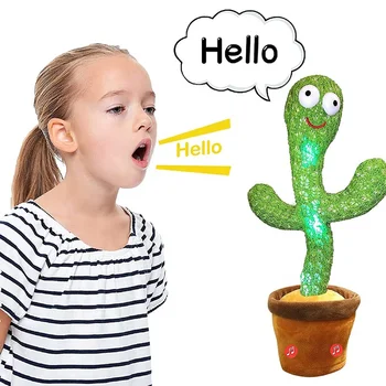 Dancing Cactus Toy 120 Songs Singing Talking Record Repeating What You say Electric Cactus