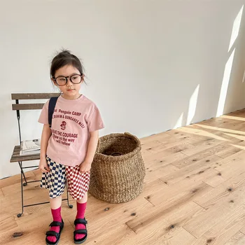 Children's Summer 2025 New Arrivals Kids Shorts Korean Style Summer Plaid Shorts for Boys and Girls Casual Baby Pants