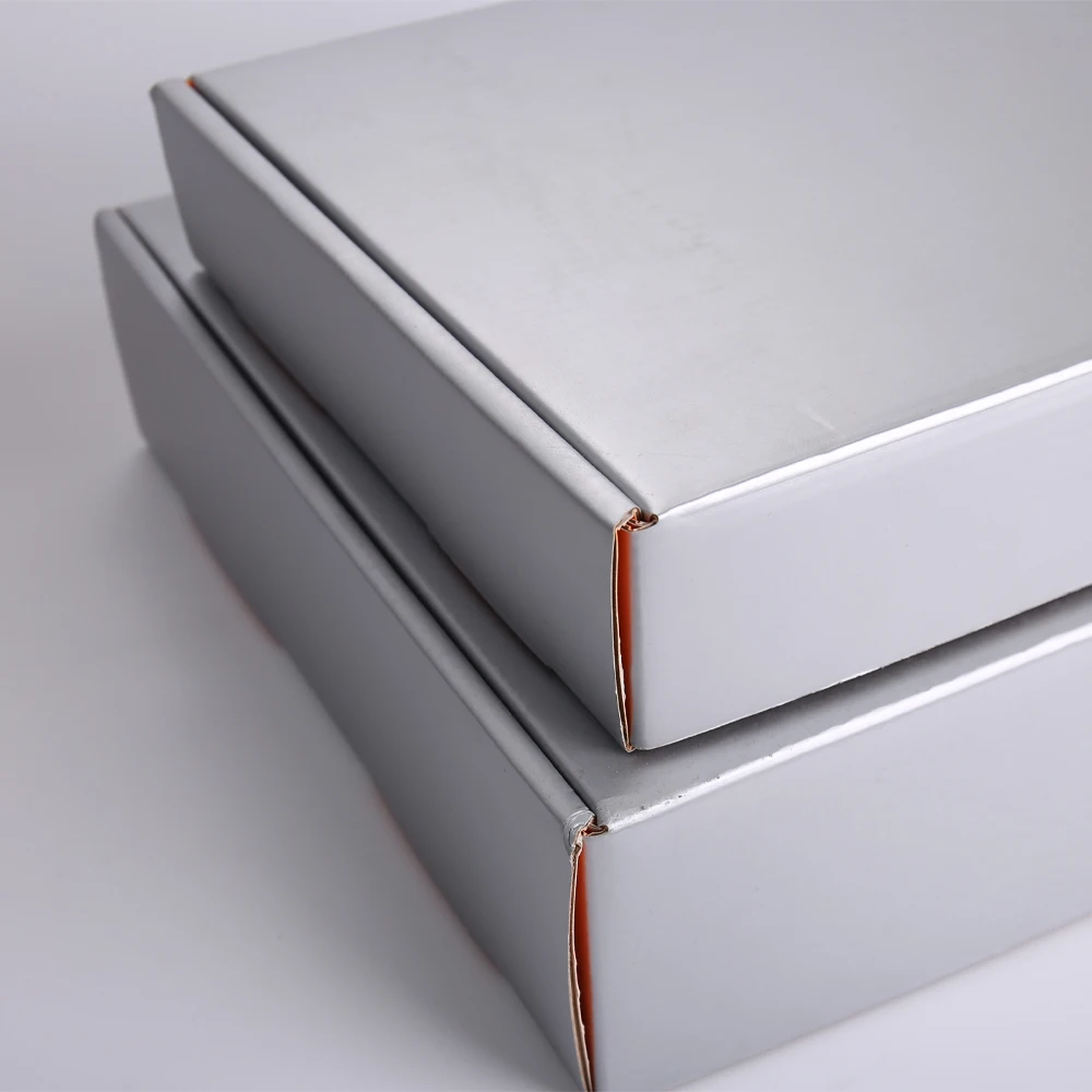 product customized shipping box special silver cardboard and corrugated paper double sided printing with logo custom packaging for cloth-7