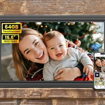 64GB Uhale 15.6" Plastic Frame Digital Picture Frame WiFi 1920x1080 FHD Touch Screen Share Photos/Videos SD/USB Support-Best detail image