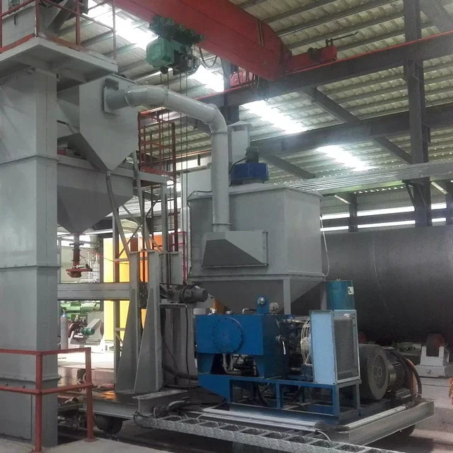 Steel pipe shot blasting and rust removal equipment