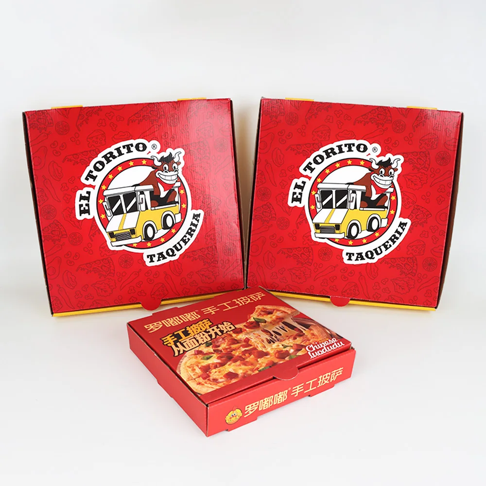 Персонализирано принтирано лого, бяла, черна крафт хартия, кутия за пица, екологична, еднократна хранителна опаковка, кутия за доставка и вкъщи