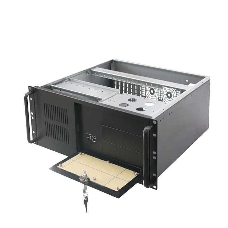 Cheapest Promotion Price 4U  ATX Computer Server Case With Door Lockable 19inch Rack Mount Server Chassis 450mm Depth