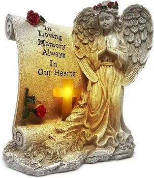Angel Garden Statues Sympathy Gift with Solar Led Light in Memory of Loved One Condolence Gifts Bereavement Gifts