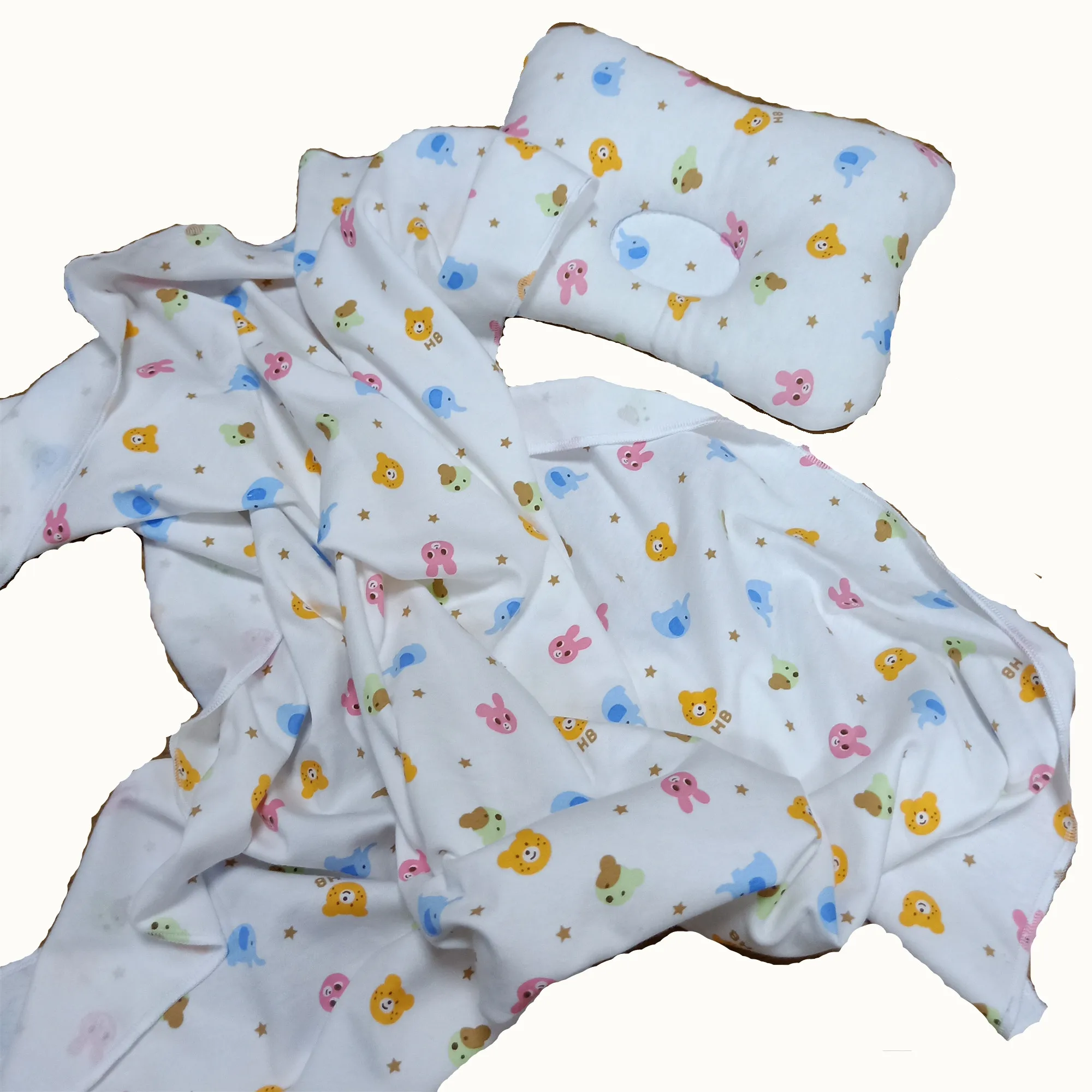 3D Air Mesh Baby Pillow and Baby Nursery Blanket Combined Set 