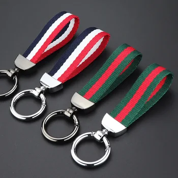 Jachon Best selling nylon ribbon key chain company advertising small creative gift car key chain