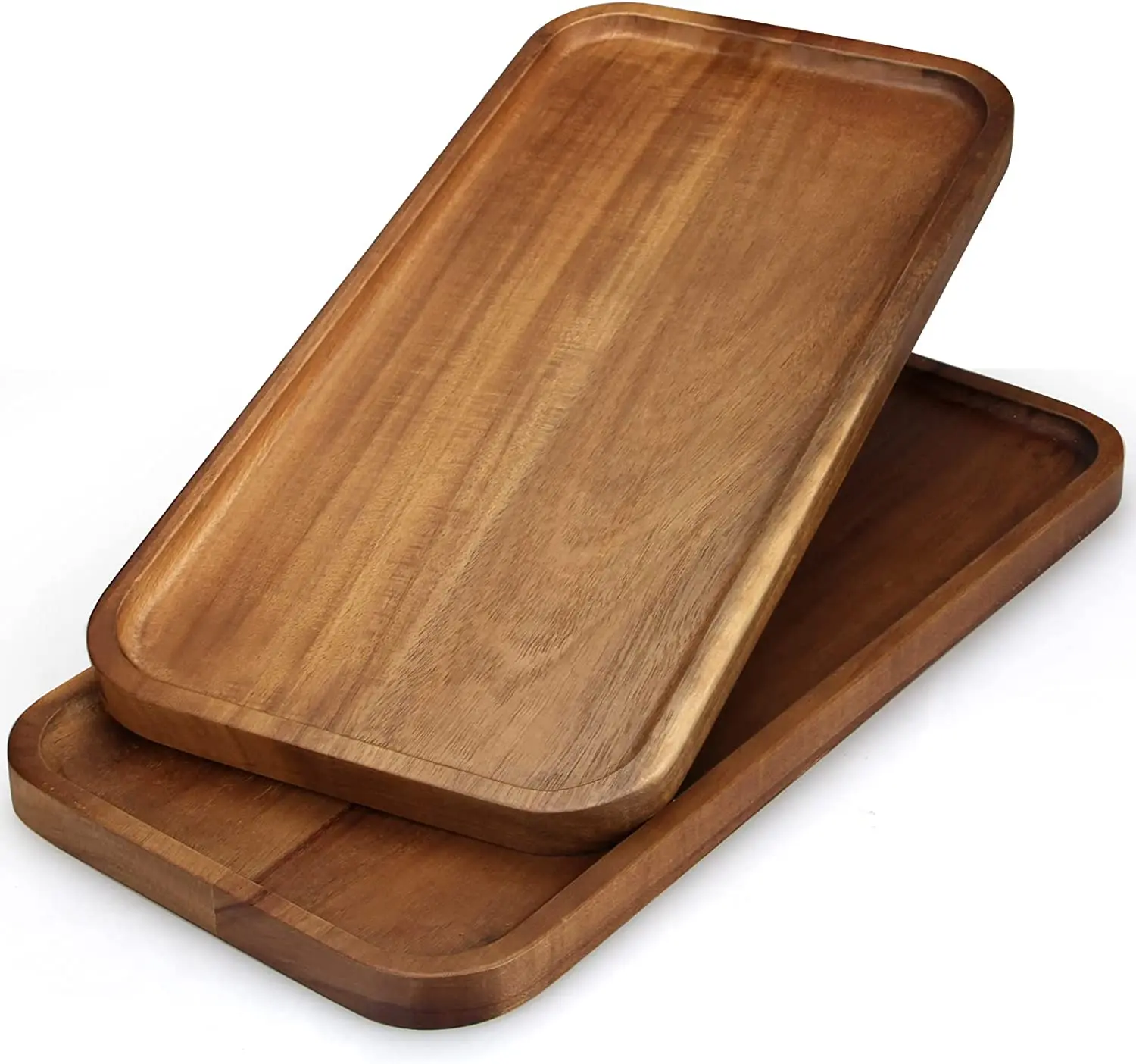 Rectangular Acacia Wood Serving Platters Appetizer Serving Tray Charcuterie Board for Food Holder/BBQ/Party