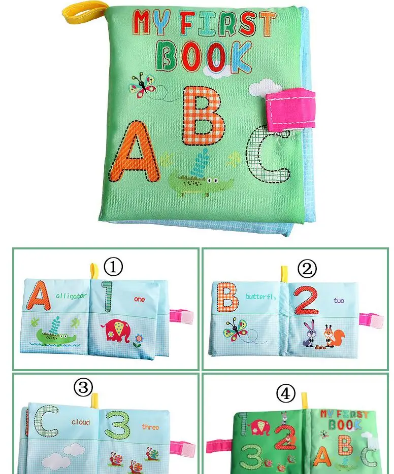 Baby Kids Cloth Book Picture Words Cognize Books Intelligence Developmental Toys 