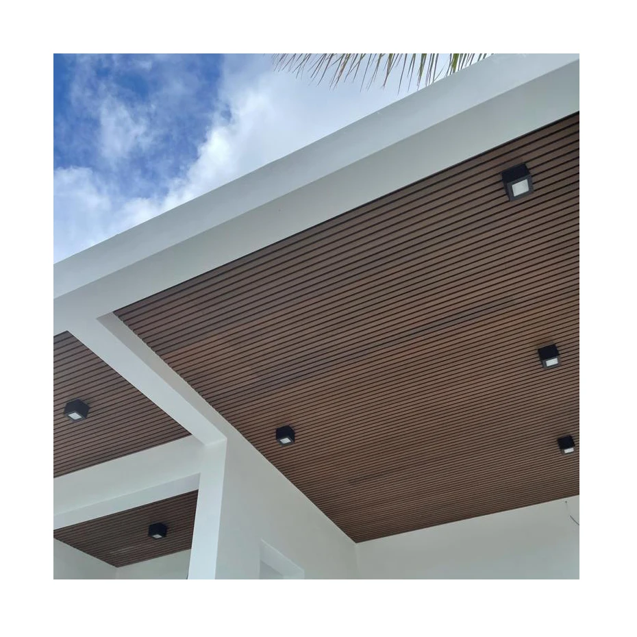 Waterproof Soundproof WPC Wall Panel Co-Extrusion Wood Cladding for Outdoor Exterior Wall PVC Ceilings in Strip Shape