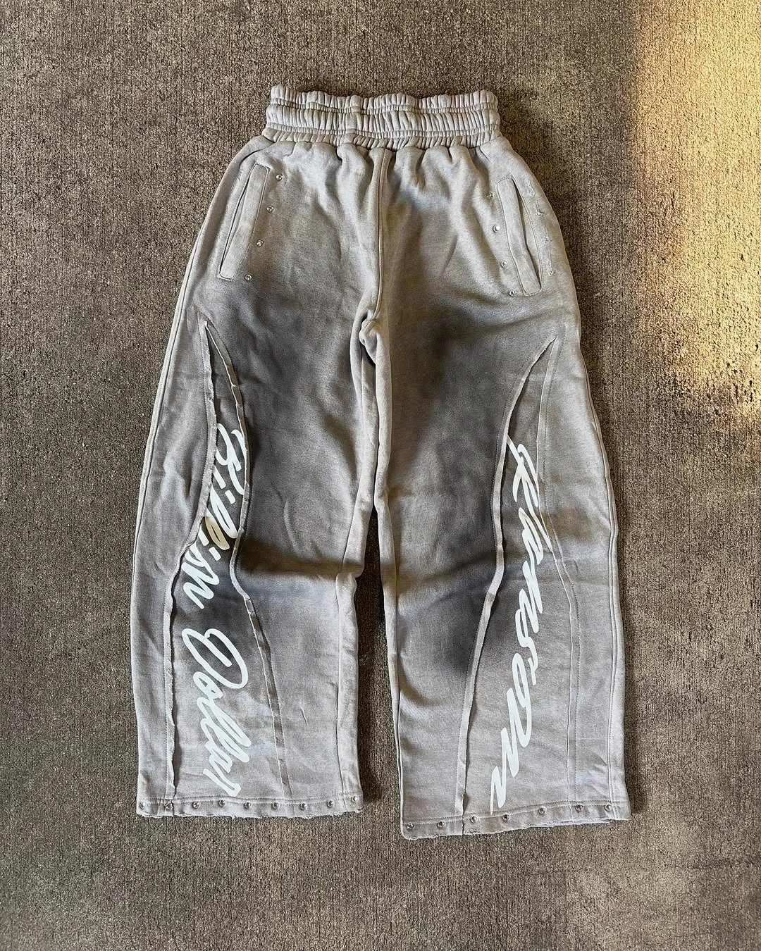 OEM&ODM Manufacturer Custom Applique Distressed Embroidery Acid Wash Tracksuit Men Heavyweight Cotton Zip up Hoodie Set gallery 2