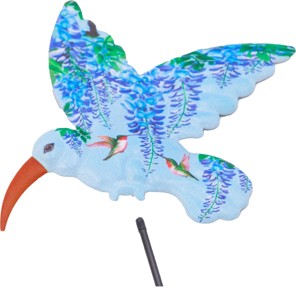 Yard Decorations Outdoor 3D Blue Spring Garden Decor  Lifelike Fluttering Waterproof Rustproof Hummingbird Stakes