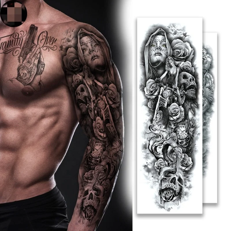 VANTATY 50 Sheets Black Temporary Tattoos For Men Brazil | Ubuy