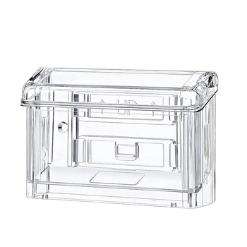 Wall Mounted Clear Acrylic Business Card Holder With Lid Plastic Card Display Box for Shop