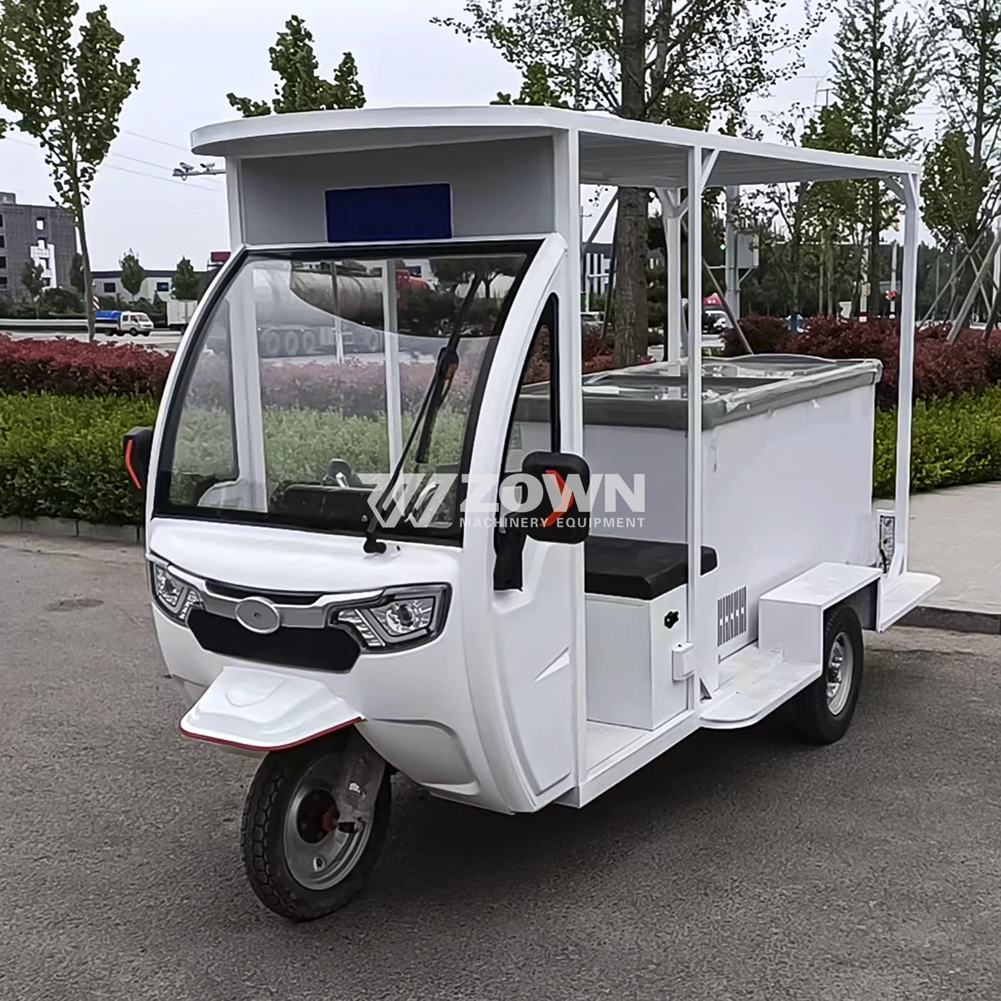 White Custom 3-Wheel Mobile Food Ape Truck New Condition Cake