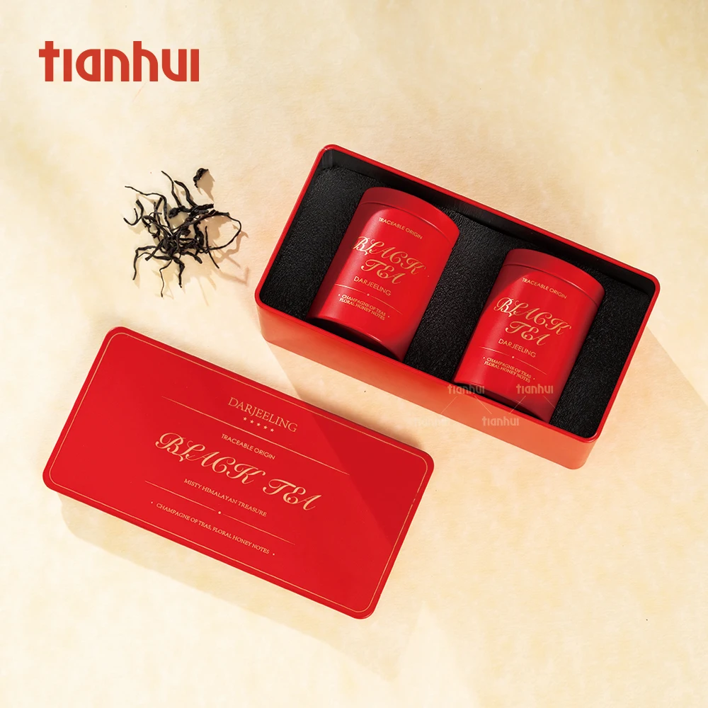 Tarros metálicos redondos mini Tianhui para envasado de té suelto, matcha y especias
