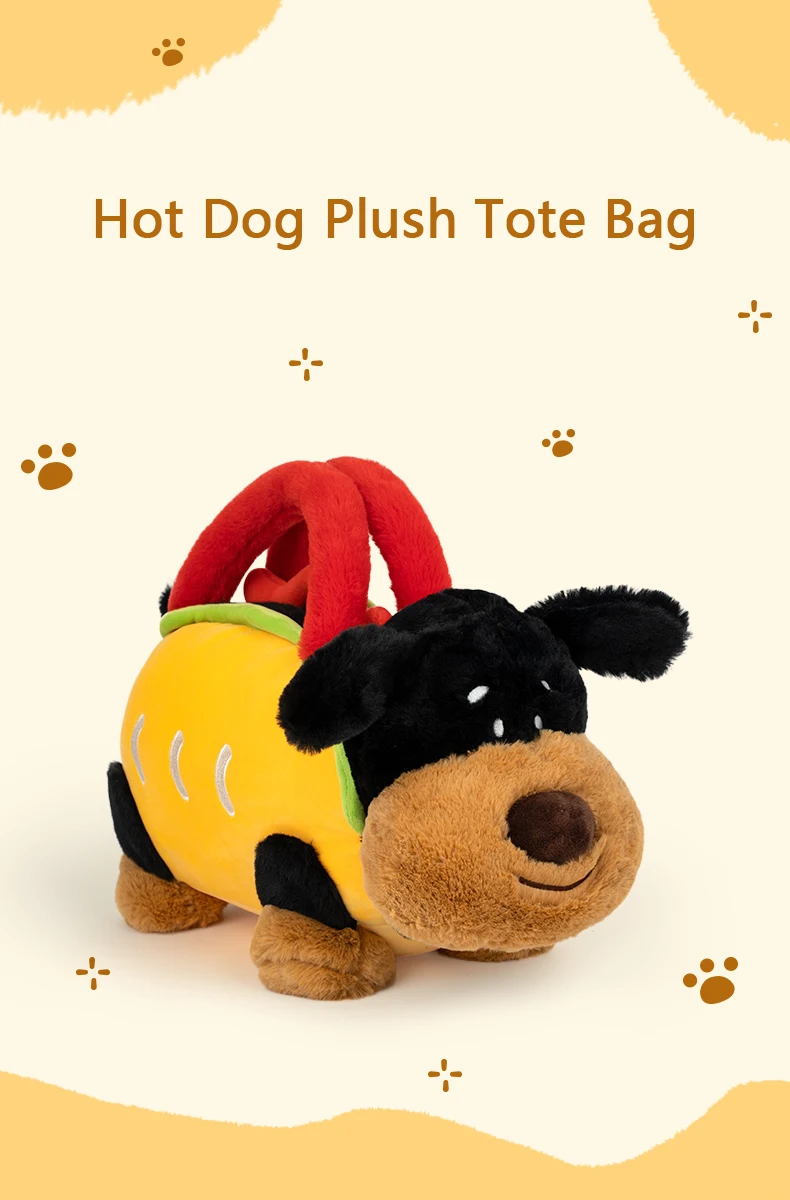 Cute Plush Hot Dog Plush Toy Tote Custom Stuffed Animal Plush Toy Doll Bag - Buy Cute Plush Hot ...