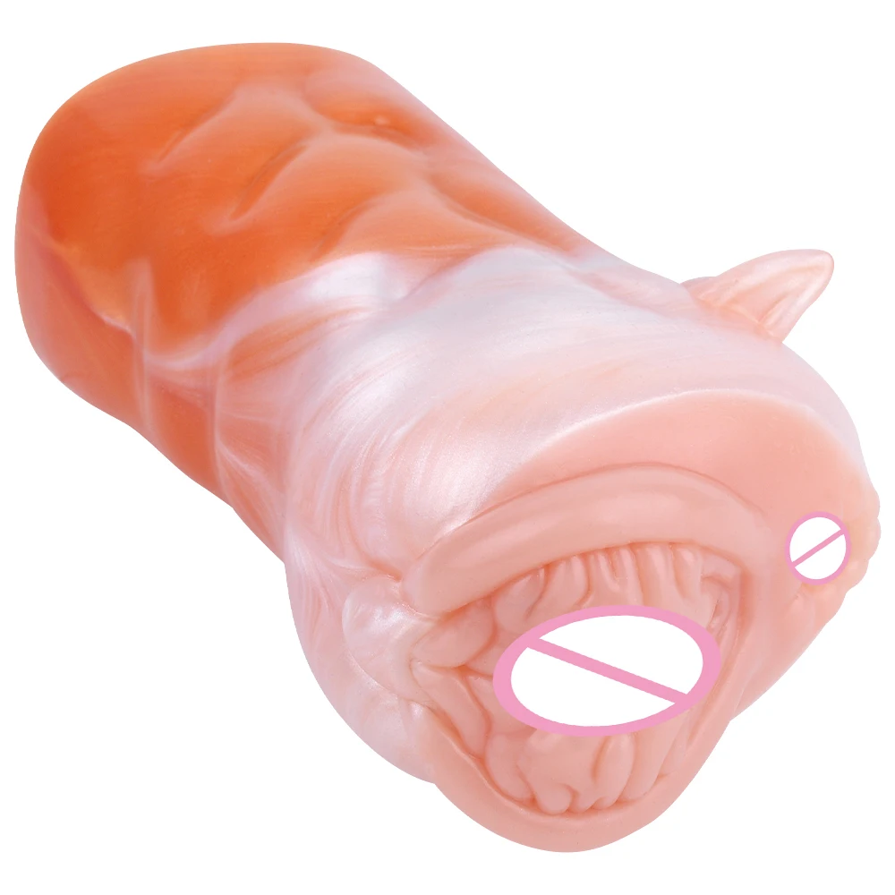 Silicone Male Masturbators with Dual Channel Sexy Doll for Men Penis Massage Animal Big Ass
