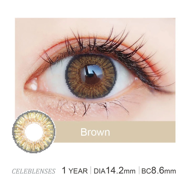 wholesale yearly cat eye crazy lens luxurious contact lens case sweety topaz