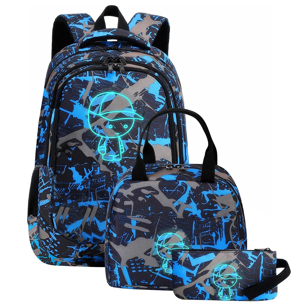 Led Back Pack Cartoon Luminous Travel Backpack School Bag With Usb ...
