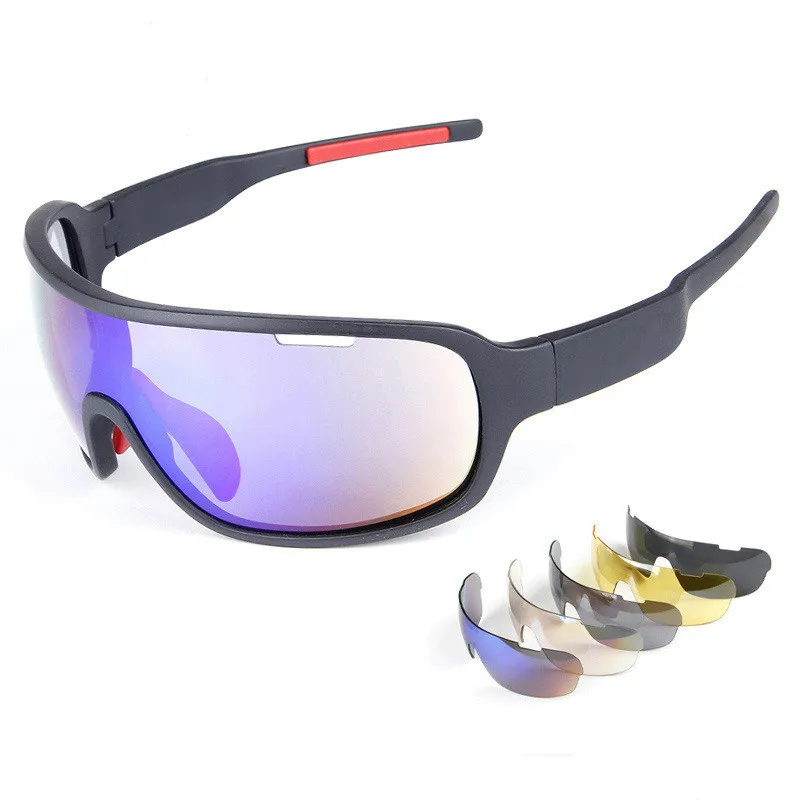 Polarized Cycling Glasses 5 Lens Clear Bike Glasses Eyewear UV400 Proof Outdoor 