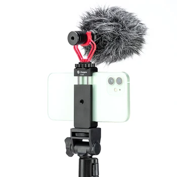 Fotopro Adjustable Metal Phone Clip Holder Stable Cell Phone Adapter Clip 1/4'' Cold Shoe Universal Clip Phone Holder detail image