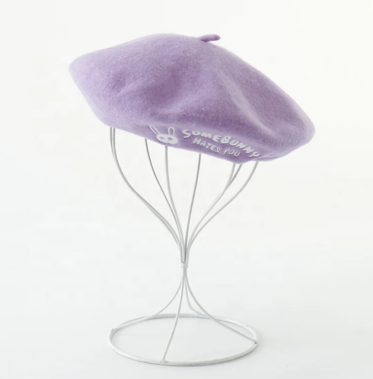 
Модный берет с вышивкой на заказ, оптовая продажа, женский шерстяной фетровый военный берет для девочек 