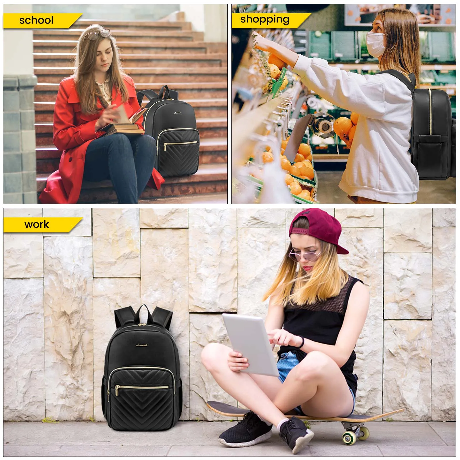 LOVEVOOK 14 Zoll Laptop Rucksack Männer Stück Sets Wasserdichtes