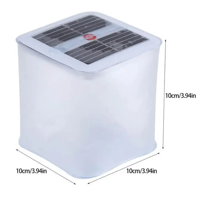 Portable Foldable Square Inflatable Solar Lamp for Camping Emergency Light