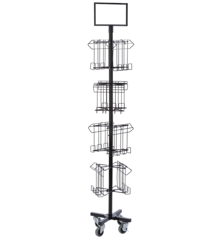 Wire Pocket Display Rack Postcard Display Racks Rotating Display Stand Wire Pocket Spinner ...