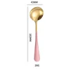 Gold with pink handle