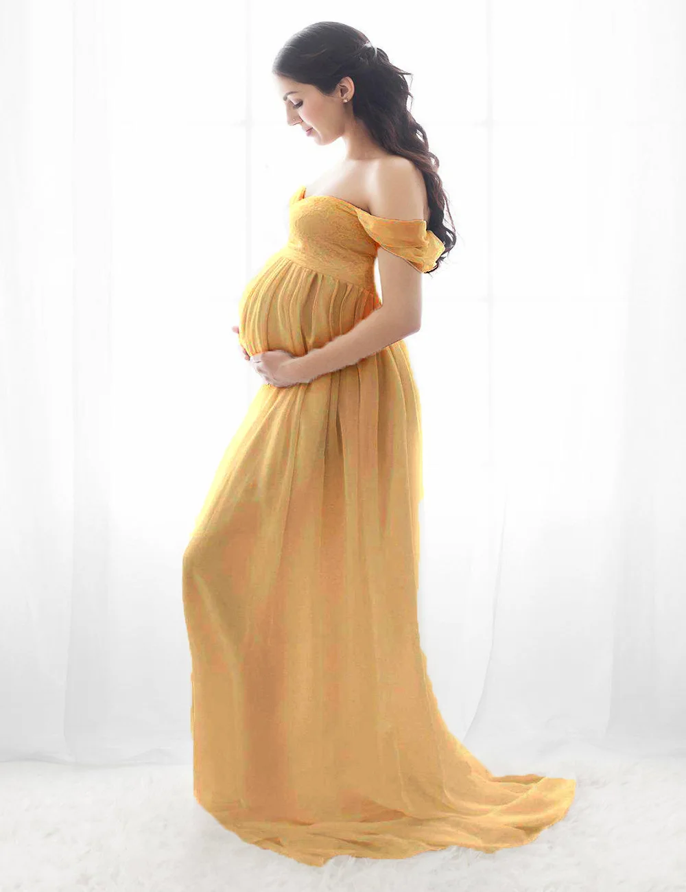 Guangzhou Auyan New Pregnant Women Before Taking Photos of a Long Skirt Maternity Dress Photoshoot Clothes