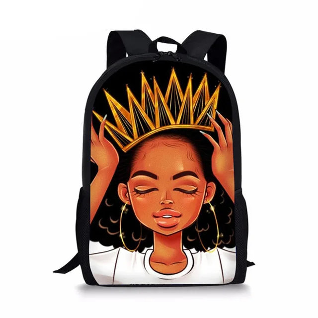 afro lady backpack