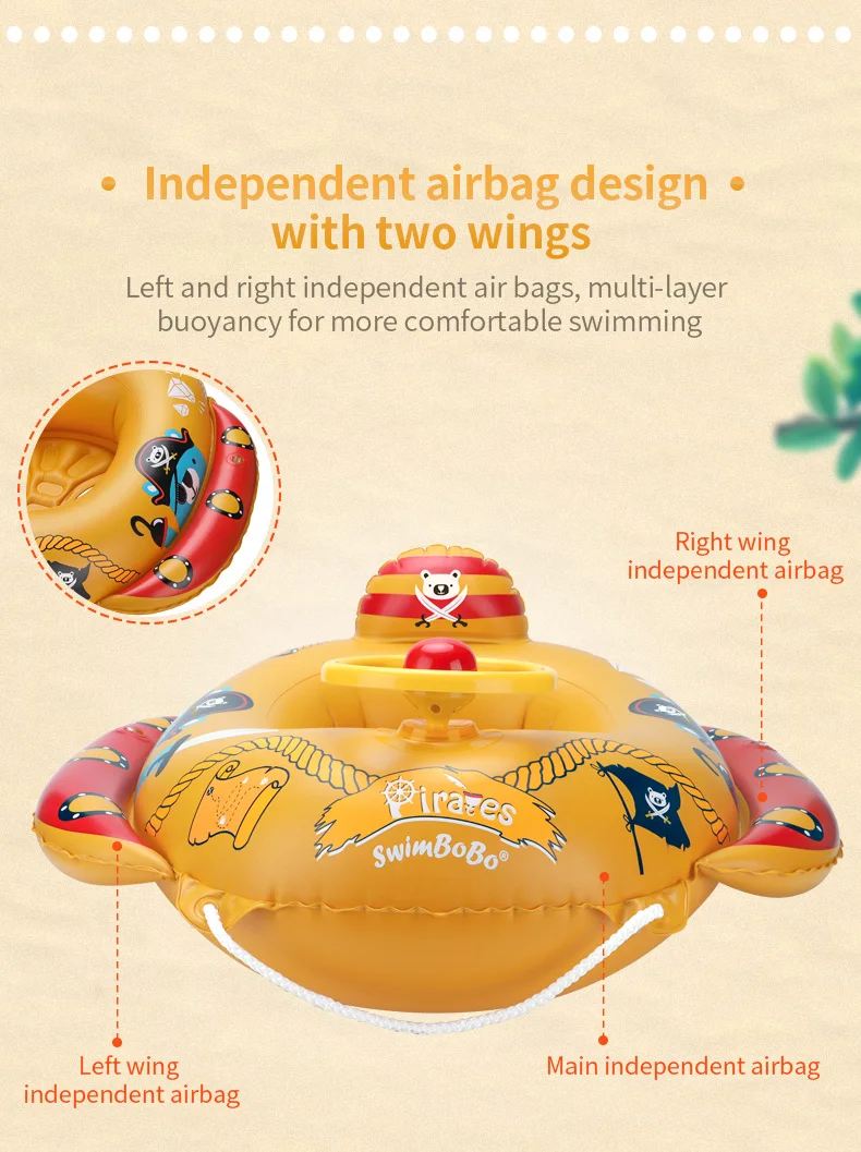 Swimbobo New Summer Indoor Outdoor Pirate Version Children Inflatable Floating Water Toy Baby Swimming Ring Kids Seat Float