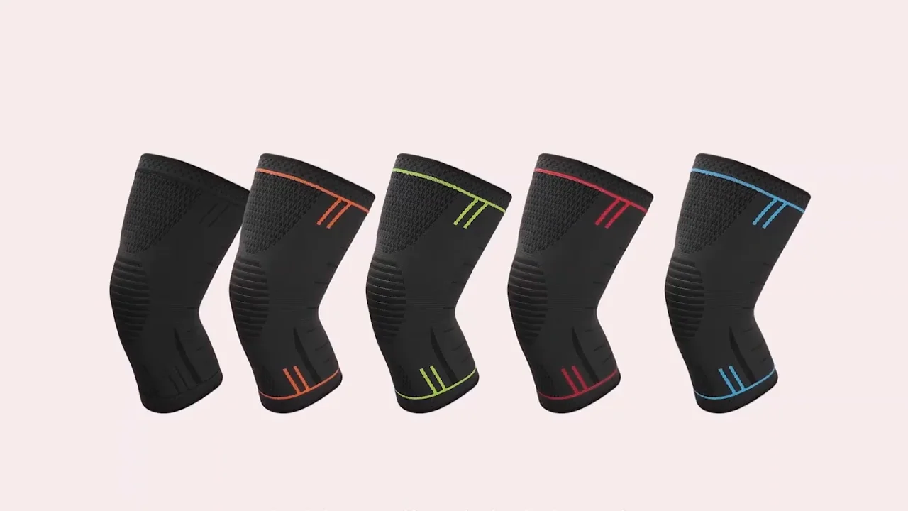 Elastic Knee Support Pressure Bandage Volleyball Long Knee Pads Black