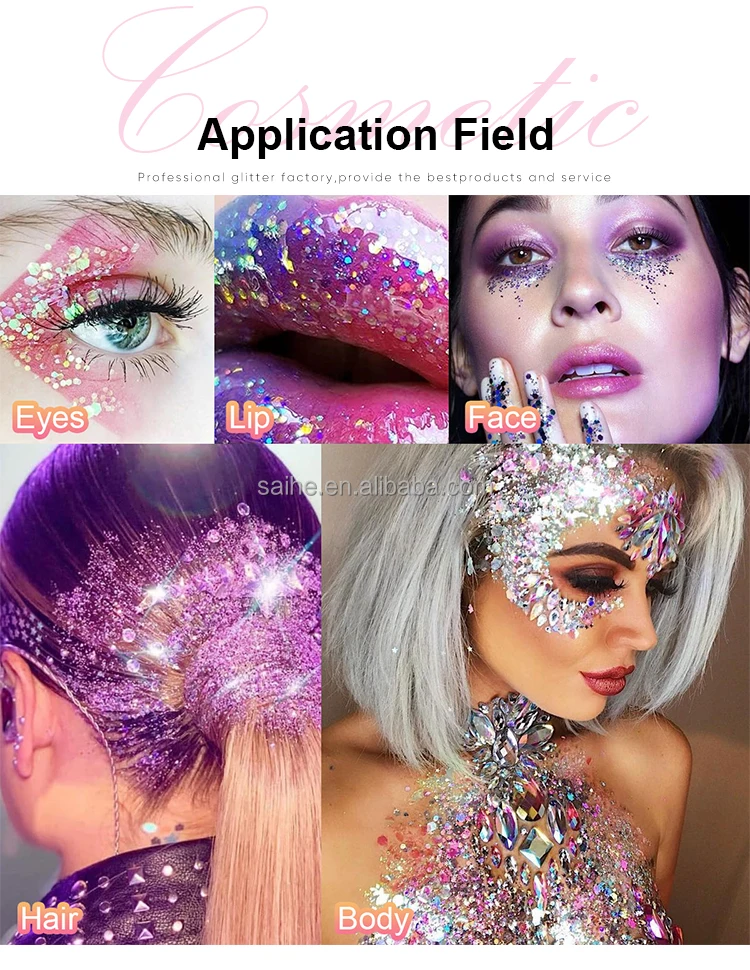 Singer Concerts Face Glitter Gel Eye Lip Hair Chunky Festival Rave Accessories Makeup Sparkling