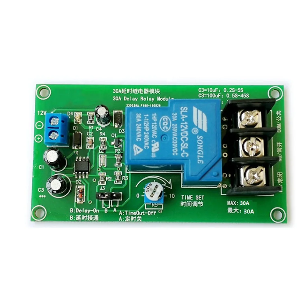 Source Taidacent 12V 30A Timing Delay Relay Module NE555 Timing On