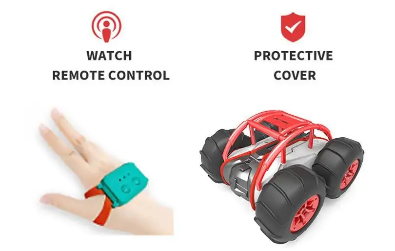 2.4 GHz Waterproof Remote Control Mini RC Stunt Cars 4WD All-Terrain Amphibious Vehicle Made of Durable Metal